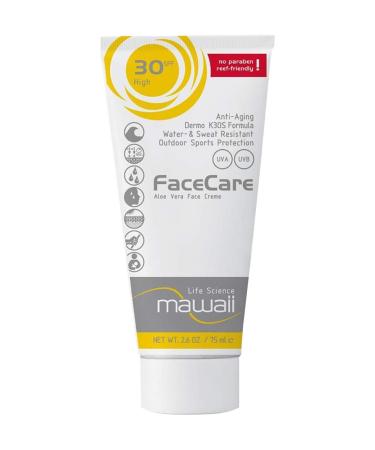 Mawaii Sport & Surf Sunscreen Face Cream 30SPF, 75ml, Aloe Vera Water and sweat resistant sunscreen, for water and outdoor sports and anti-aging sun protection