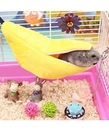 Banana Hamster Bed House Hammock Small Animal Warm Bed House Cage Nest Hamster Accessories for Sugar Glider Hamster Small Bird Pet - Buy Online on GoSupps.com