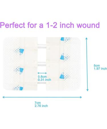 Emergency Wound Closure Strips - Butterfly Bandages for First Aid | Adhesive Sutures for Zipper Laceration Repair (S) - 1 Piece 2.76x1.97 - Buy Online on GoSupps.com