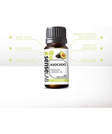 SenseLAB Avocado Oil 100% Pure Extract - Cold Pressed Carrier Oil for Skin and Hair Care - 30ml - Buy Online on GoSupps.com