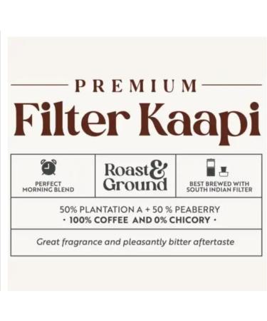 The Divine Foods Premium Filter Kaapi -Roasted & Grounded South Indian Filter Coffee - 100% Peaberry Coffee beans - Buy Online on GoSupps.com