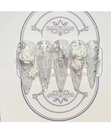 Temperament-enhancing manicure handmade camellia plaster manicure wearing nail patch European and American bride manicure.(S) - Buy Online on GoSupps.com