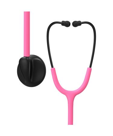 Clairre Single Head Stethoscope for Doctors/Nurses/Nursing Students, for Medical and Home Use (Pink Tube, Without EVA Case) Pink Tube Without EVA Case