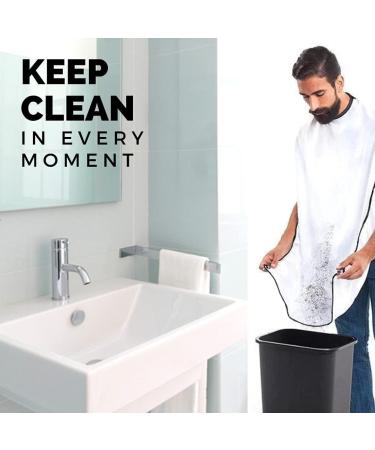 Buy Bard Apron for Men with Suction Cup - Non-Stick Facial Hair Trimming & Shaving Apron - White & Black - Buy Online on GoSupps.com