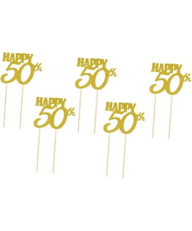 COLLBATH 12pcs Birthday Cake Toppers Th Birthday Shimmer Prais Party Supplies Insert Card Decor Glitter Cupcake Picks Bamboo Plug in - Buy Online on GoSupps.com