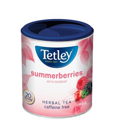 Tetley Summerberries Herbal Tea with Rosehip - 20 Tea Bags 40 Grams Naturally Caffeine Free SummerBerriesHerbalTea