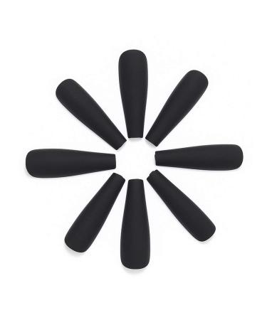 Buy Handcess Long Black Ballerina Press Nails - Coffin Matte False Nails with Glue for Women & Girls | International Shipping Available - Buy Online on GoSupps.com