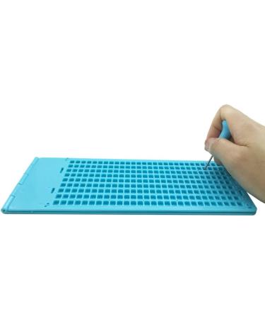Buy Blue Plastic Braille Board 9x28 with 2 Styluses - International Shipping Available - Buy Online on GoSupps.com