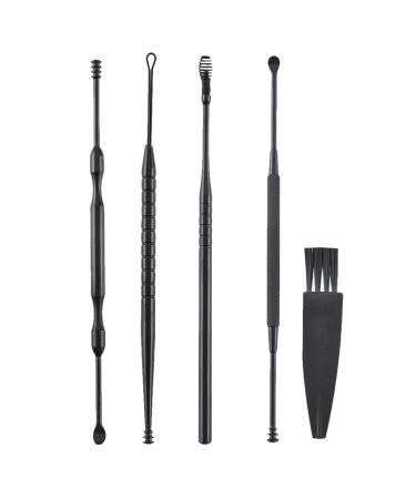 ERINGOGO Double Head Rotating Ear Cleaner Set 5pcs Sturdy Earwax Removal Tools Portable Ear Scoop Kit for Safe at Home