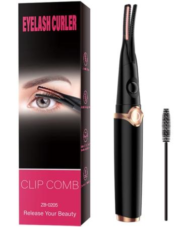Heated Eyelash Curler Electric Eyelash Curler Professional Rechargeable Lash Curler USB 3 Levels of Temperature Adjustable Quick Natural Heated Eyelash Curlers with Eyelash Comb for Makeup Type 1 Black - Buy Online on GoSupps.com
