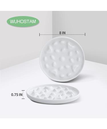 Slow Feeder Bowl for Cats and Small Dogs - Ceramic Cat Puzzle Dish for Healthy Eating - Interactive Design to Prevent Vomiting and Obesity - 2P White - Buy Online on GoSupps.com