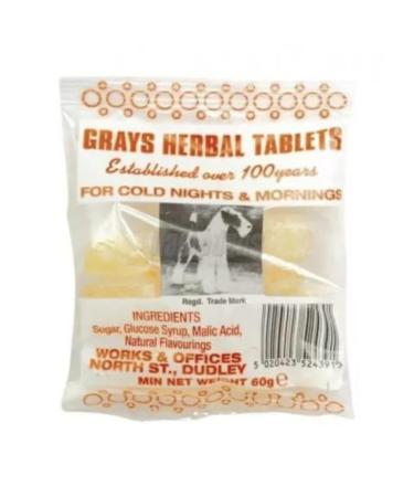 Gray's Herbal Tablets 60g Bag - Herbal Sweets Cough Candy