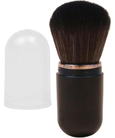 Retractable Makeup Brushes | Portable Makeup Brush Retractable Compact Portable Makeup Travel Blush Lid-Included Soft Bristles for Powder black - Buy Online on GoSupps.com