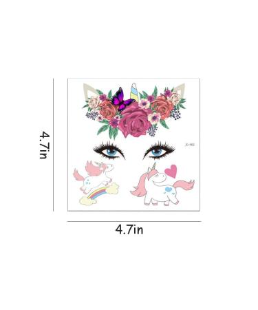 COOLI Kids Temporary Face Tattoo Sticker Set - 12 Sheets Carnival Party Animal Theme for Boys & Girls - Unicorn, Mermaid, Butterfly Designs - Buy Online on GoSupps.com