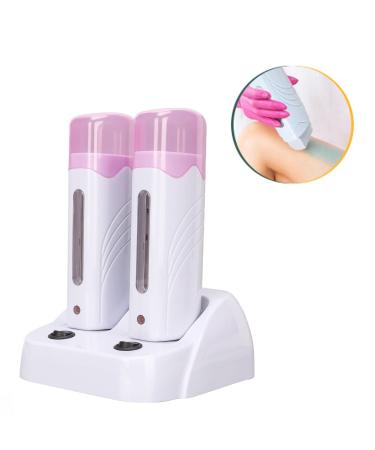 Double Depilatory Heater & Portable Wax Roller Set | Jelly Wax for Armpit & Bikini Hair Removal | 2 Wax Cartridges & 100 EU Plugs 220V - Buy Online on GoSupps.com