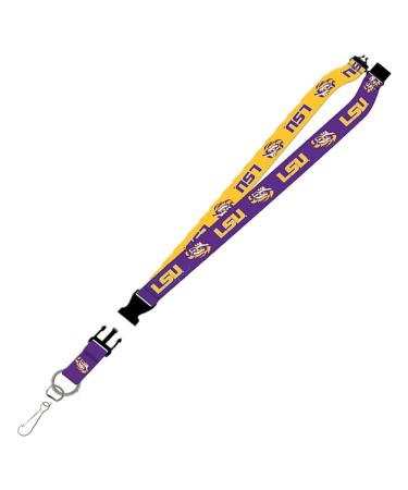 NCAA Two-Tone Lanyard with breakaway safety clasp and easy-remove clip for keys or ticket holder Ncaa Lsu Tigers Two-tone Lanyard, Purple, One Size (Psgls0253444)