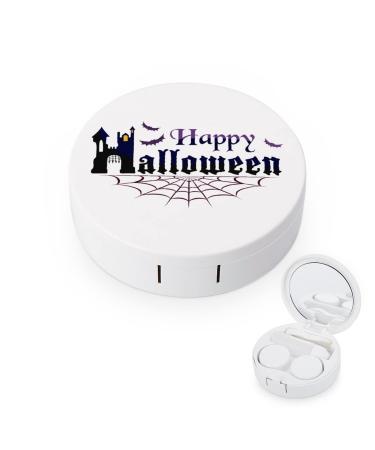 Bagea-Ka Halloween Castle Spider Web Contact Lens Case Box Eye Care Kit Holder Mirror Box with Tweezers Remover Tool Solution Bottle for Outdoor Travel & Home