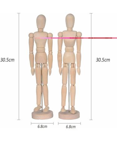 Alikeke 2 Pack 12 Wooden Mannequin Artist Manikin with Stand - Ideal for Drawing & Decor (Men/Women Dad/Mom) - Buy Online on GoSupps.com