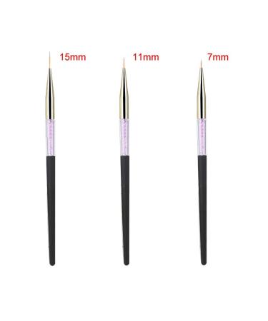 Nail Art Pen Set - 3 Dotting Tools & Brush for Marbling | Rhinestone Handle (Black) - Perfect for Creative Nail Designs - Buy Online on GoSupps.com