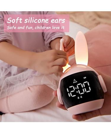 Vicloon Rabbit Children's Alarm Clock - Dual Alarm 6 Ringtones Snooze & 90-Day Standby - Perfect Gift for Kids (Pink) - Buy Online on GoSupps.com