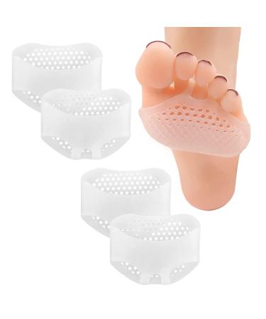 Gel front foot pad 2 pair of silicone forefoot shoes pads forefoot pads foot pads for women and men quick relief from foot pain prevent callus and blow white white