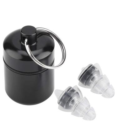 Transparent Noise Reduction Earplugs Sound Transparent Earplugs for Drummer DJ Concert (Black)