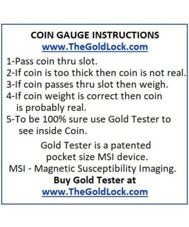 USA Silver Coin Tester for Morgan, Peace, Franklin, Kennedy, Liberty, Washington, Roosevelt, Mercury - Dollar, Half Dollar, Quarter, Dime - Buy Online on GoSupps.com