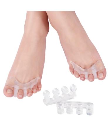 Haofy toe spreader toe separator silicone for toes relaxation hallux valgus correction silicone toe corrector for hammer toe 2 pairs gel toe spreader toe separator orientation for women men