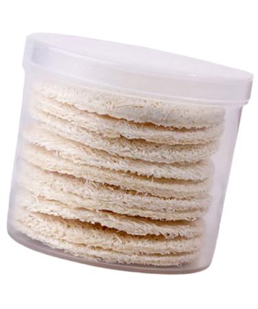 Beavorty Round Sponge 10Pcs Loofah Makeup Remover Puffs Natural Exfoliating Face Pad Loofah Sponge Facial Brush Facial Cleansing Wipes Face Cleaning Pad for Face Body Cleaning Natural Sponge