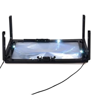 NOPEILVI- A4 Full Page Magnifier Reading Magnifying Glass On Rectangular Stand Hands 3x Magnification With 4 LED Lamp Lens For Reading For The Elderly Seniors And Partially Sighted Persons - Buy Online on GoSupps.com