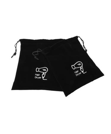 AUTSUPPL 2pcs Storage Bag Hair Wand Bag Organizer Bags for Travel Blow Dryer Organizer Gym Bag Black Velvet