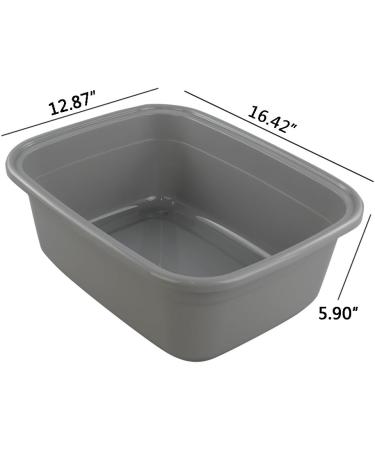 Begale Wash Basin Tub 2-Pack 16 Quart Gray Dishpan Washing Up Bowl 41.7 cm x 32.7 cm x 15 cm - Buy Online on GoSupps.com