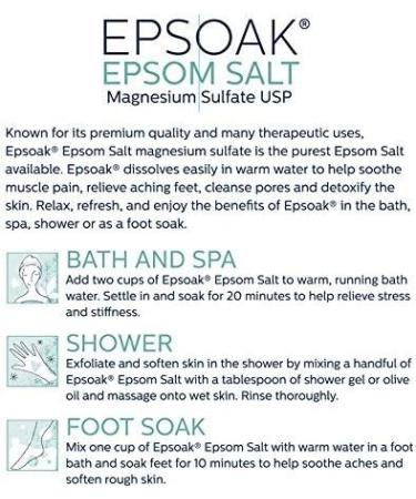 Organic Magnesium Epsom Salt - Bath Salts and Tired Legs Calluses Muscle Recovery Relaxation Magnesium Skin Recharge Ex - Buy Online on GoSupps.com