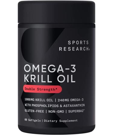 Sports Research Antarctic Krill Oil with Astaxanthin 1000 mg 60 Softgels