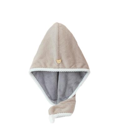 Women Hair Drying Hat Quick-Dry Hair Towel Cap Hat Bath Hat Solid Towel Cap Super Absorption Turban Hair Dry Cap (Color : Brown)