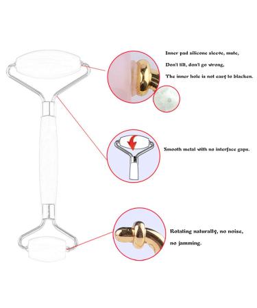 Jade Roller & Gua Sha Set | White Jade Facial Tool for Anti-Aging Detox & Glowing Skin - Buy Online on GoSupps.com
