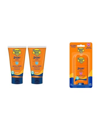 Banana Boat Sport Ultra Sunscreen Lotion SPF 30 Twin 3oz Pack and Sport Ultra Reef Friendly Sunscreen Stick SPF 50 1.5oz