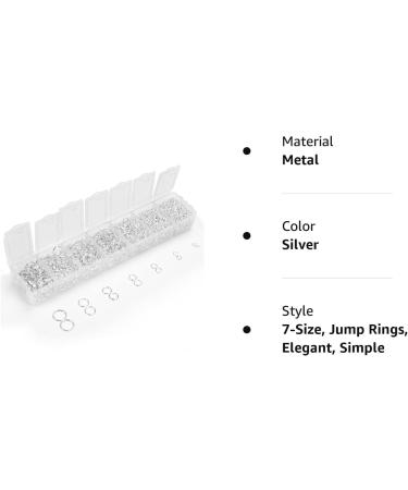 2300pc Assorted Silver Jump Rings for Crafts Jewelry Making - 7 Sizes - DIY Open Jump Ring Hoops for Necklaces, Bracelets, Earrings, Keychain - Crafting Supplies - Buy Online on GoSupps.com