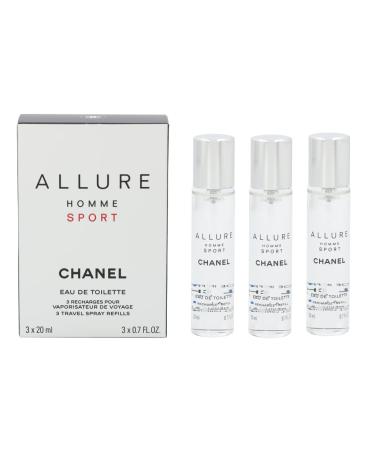 Chanel Allure Homme Sport Eau De Toilette Travel Spray Refills (3 Refills) 3x20ml Fresh 0.7 Fl Oz (Pack of 3)