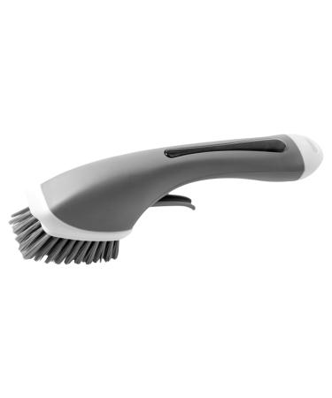 Fovolat Kitchen Cleaning Brush | Long Handle Soap Dispensing Automatic Cleaning Scrubber Add Detergent Reused Sink Cleaning Kitchen Cleaning Tools for Pan Grey