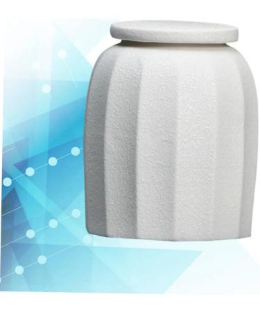HOMSFOU Sealed Jar Tea Ceramic Jar Coffee Jar Black Pottery Travel White Teapot White 1PCS - Buy Online on GoSupps.com