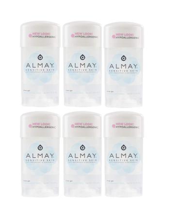 Almay Sensitive Skin, Clear Gel Fragrance Free - 2.25 oz, (Pack of 6)