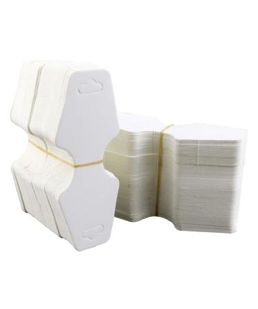 Twdrer 400PCS Blank White Kraft Paper Jewelry Necklace Bracelet Earrings Hair Tie Display Hanging Cards Price Tags with Hole(10.5cm x 4.5cm)