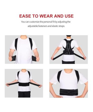 Back Brace Posture Corrector for Men & Women - Pain Relief & Posture Support with Metal Splints - Adjustable Straps Waist Trainer for Spine Alignment - Lumbar & Hunchback Straightener - Buy Online on GoSupps.com