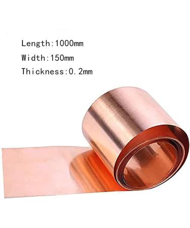 KUUOPLA Pure Copper Sheet Cu Metal Sheet Foil Roll 1000X150mm Thickness: 0.2mm - Buy Online on GoSupps.com