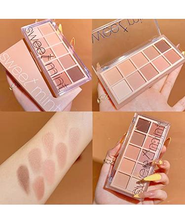Sweet Mint 10 Colors Eyeshadow Palette - Matte & Blendable Neutral Shades | Long Lasting with Professional Brush - Perfect for All Skin Tones - Buy Online on GoSupps.com