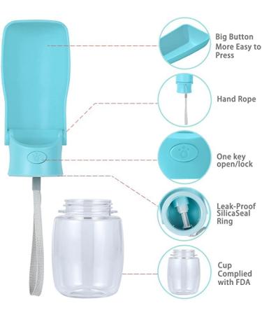 Wimans Foldable Dog Water Bottle 12oz-19oz | Leak Proof & Portable Dog Water Dispenser for Travel, Walking, Hiking | Dishwasher Safe Food Grade Plastic | Blue - Buy Online on GoSupps.com