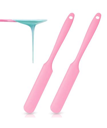 2 Pieces Non-stick Wax Spatulas Jar Spatulas Set Hair Removal Waxing Applicator Easy to clean Reusable Scraper Large Area Hard Wax Sticks for Body Use on Salon and Home Mixing Baking Scrapers 2 Count (Pack of 1) Pink