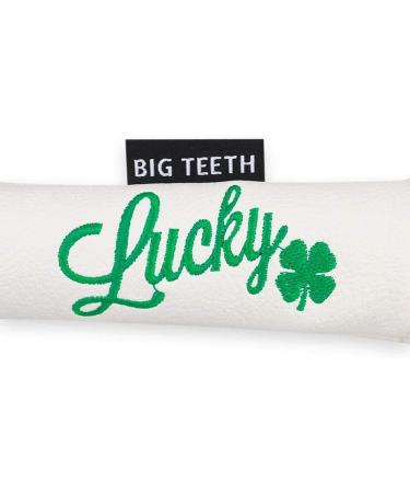 Big Teeth Lucky Clover Leather Golf Alignment Stick Cover - White - Buy Online on GoSupps.com