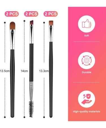 6 Pieces Eyebrow Brush Set - Angled Eyebrow Brush Eyeliner Makeup Brush Eyeshadow Brush Double Sided Spoolie Brush Brow Comb Small Shader for Women and Girls - Buy Online on GoSupps.com